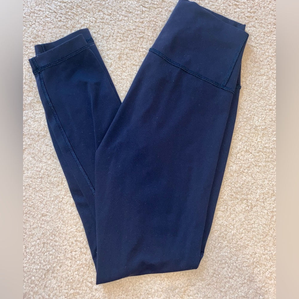 Navy Blue Lululemon wunder train 25” leggings